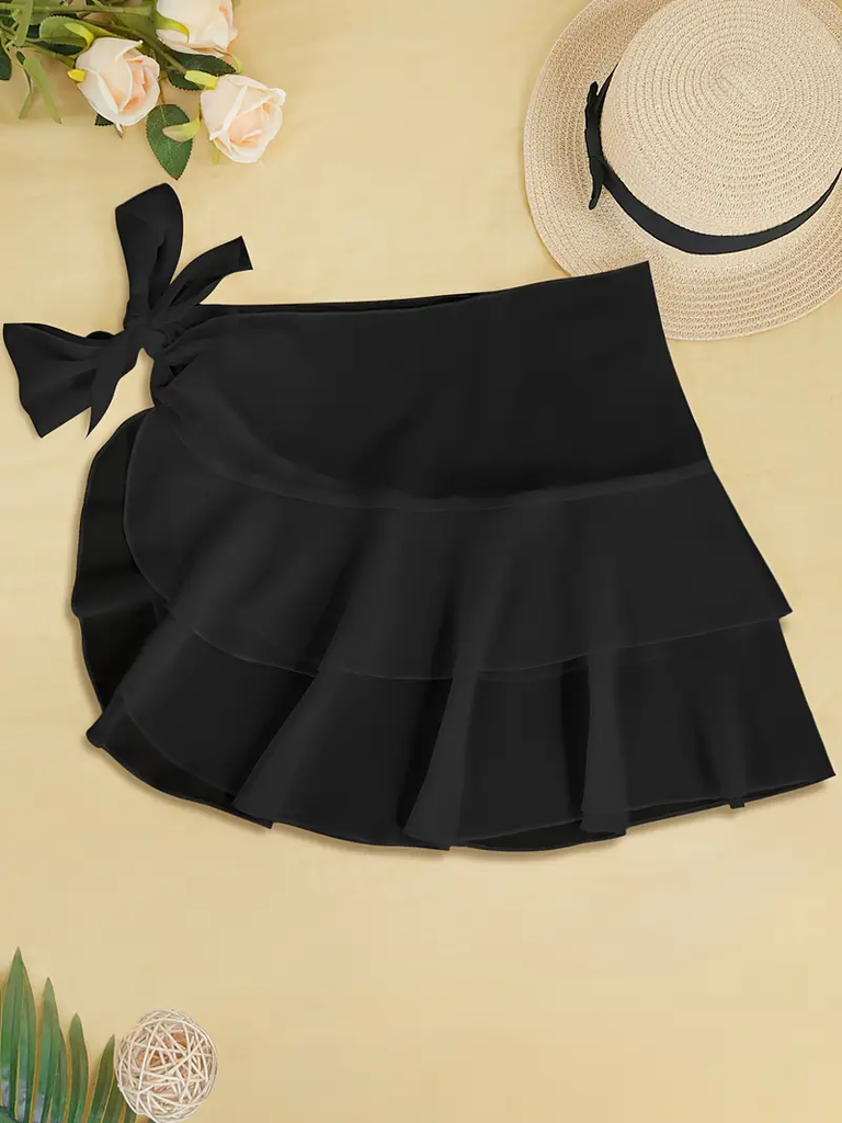 Falda Corta Negra Transparente