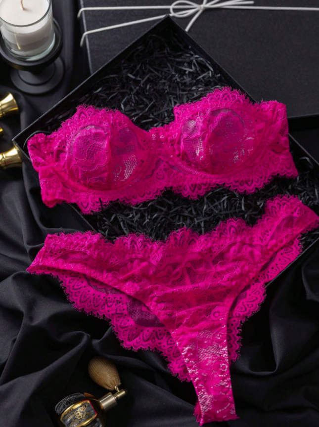 Set 2PCS Lenceria Fucsia