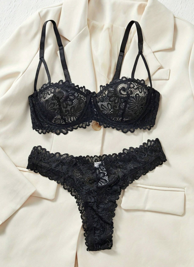 Set 2PCS Lenceria Negro