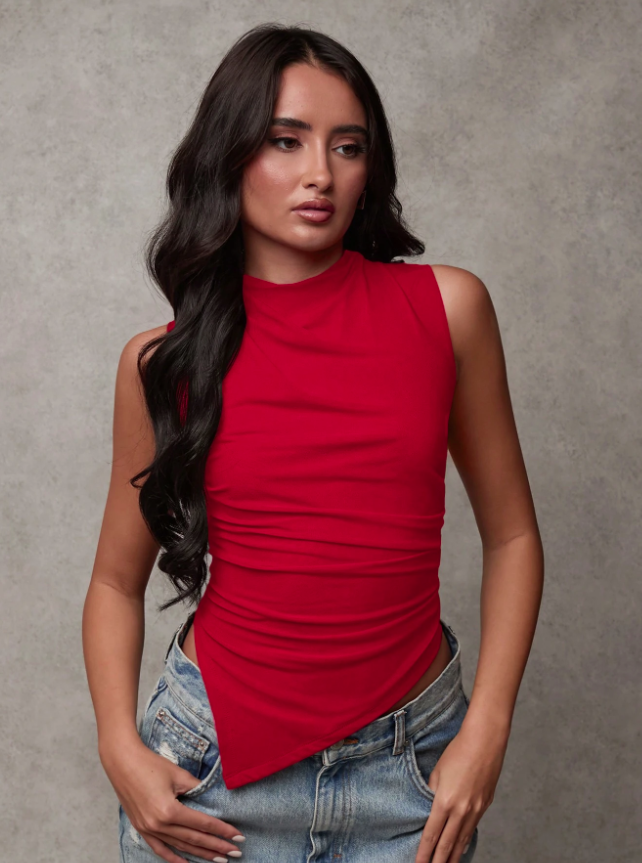 Blusa Asimetrica Roja