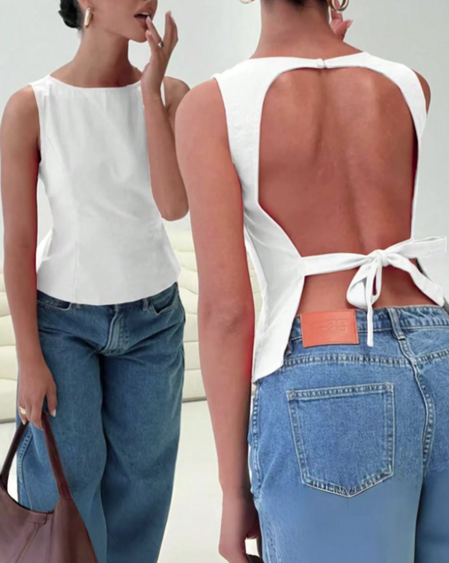 Blusa Blanca Espalda Ab