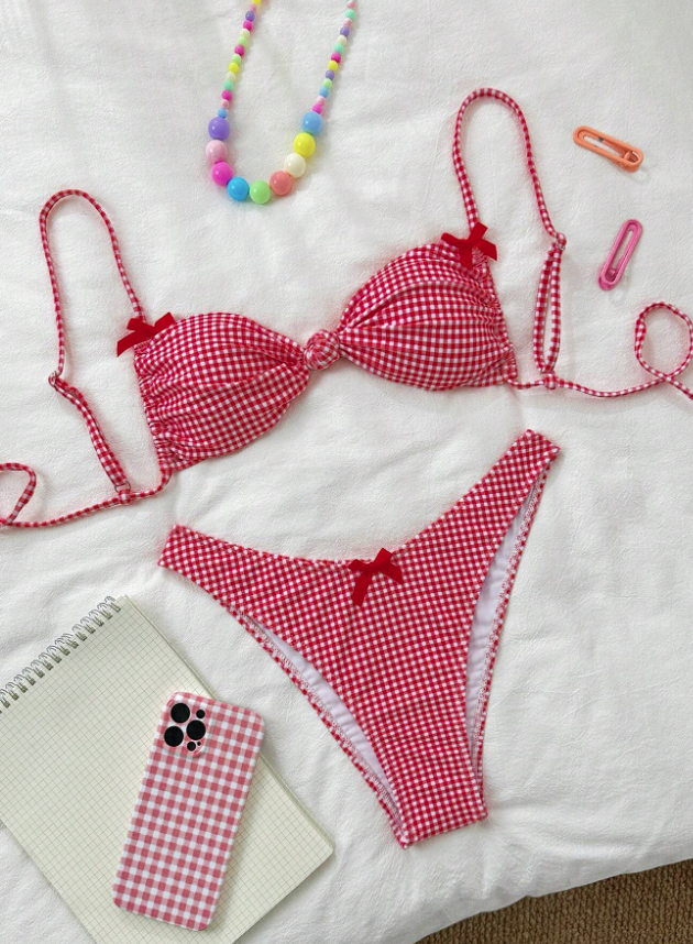 Bikini Rojo 2PCS Cuadros
