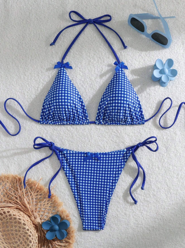 Bikini Azul 2PCS Cuadros