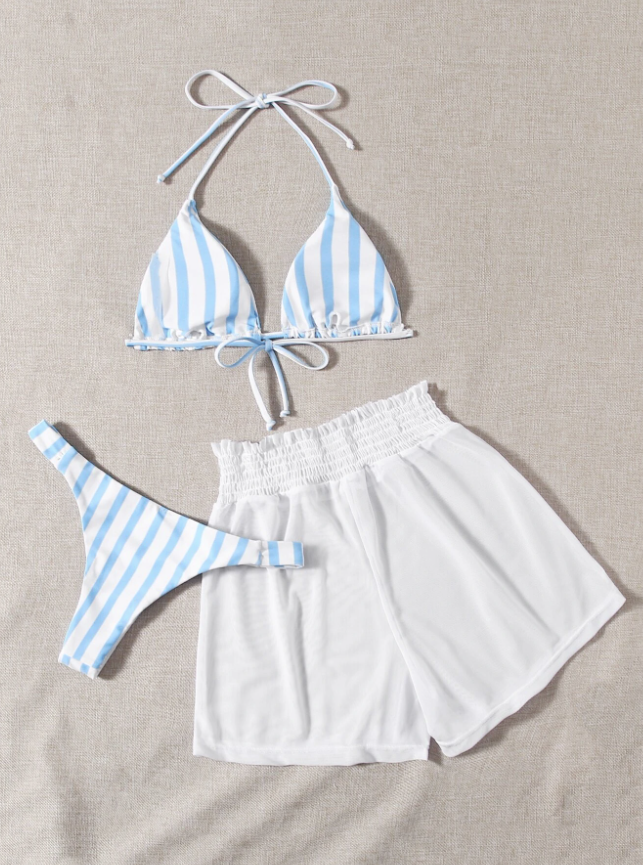 Bikini Azul Rayas 3PCS