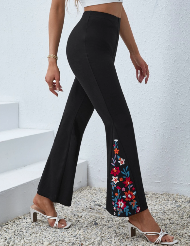 Pantalon Bordado Flores