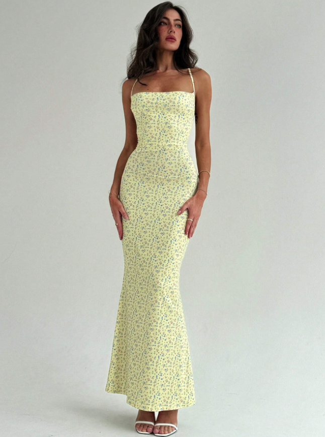 Vestido Estamp Amarillo