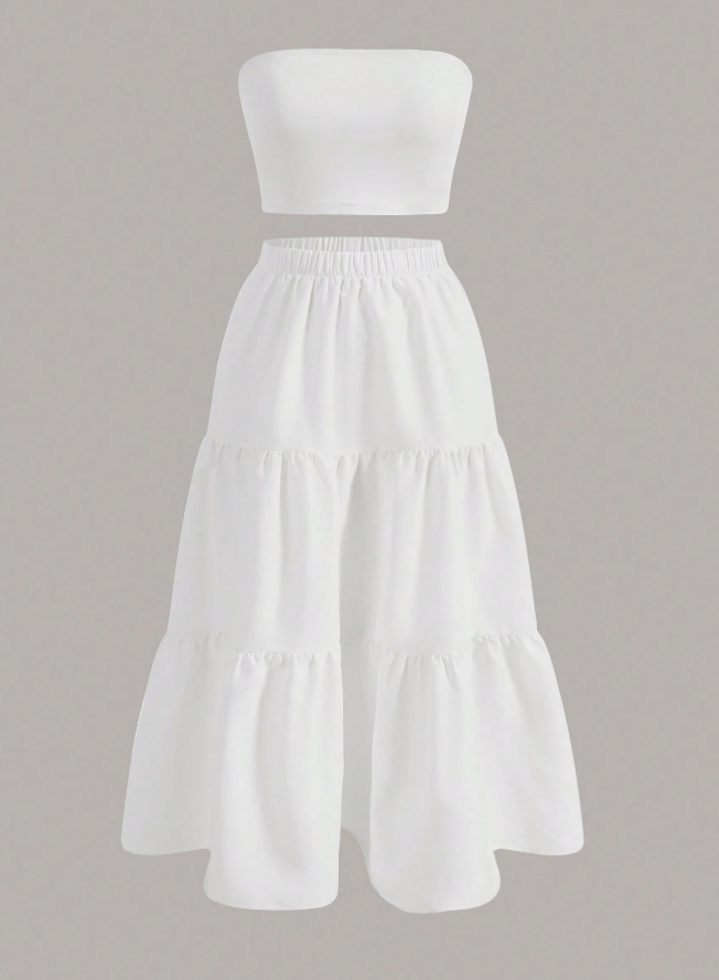 Conjunto Blanco Falda y Top