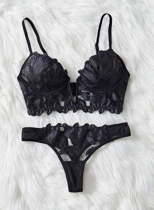 Set 2PCS Lenceria Negro