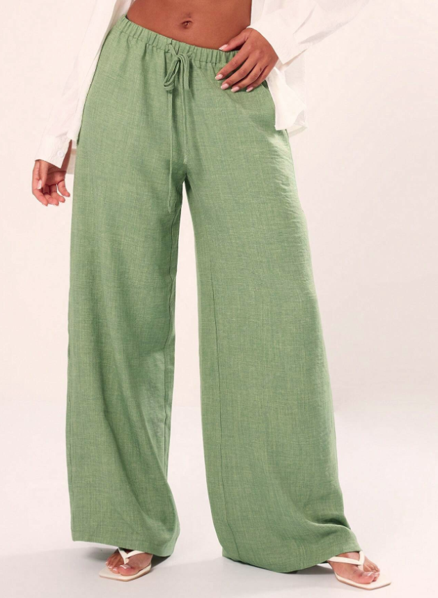 Pantalon Verde de Lino