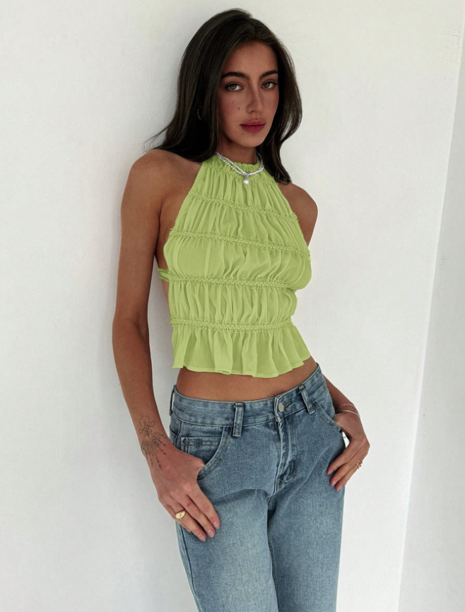 Blusa Verde de Cuello