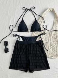 Bikini Negro 3PCS Short