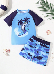 [sk2407114757195559 SHEIN] Traje de Baño Niño 2PCS