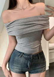 Blusa Gris Strapless