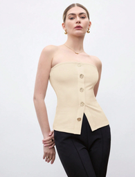 Blusa Beige Strapless