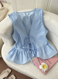 Blusa Azul Aberturas