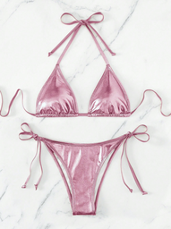 Bikini 2PCS Rosa Metalico