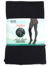 [ANGELINA 099 PLUSH LINED HIGH WAISTED THERMAL TIGHTS] Pantimedia Termal Negra 099