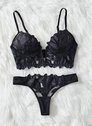 Set 2PCS Lenceria Negro