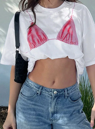 Camisa Blanca Estampada