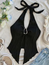 Blusa Negra Asimetrica