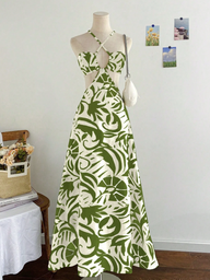 Vestido Verde y Blanco